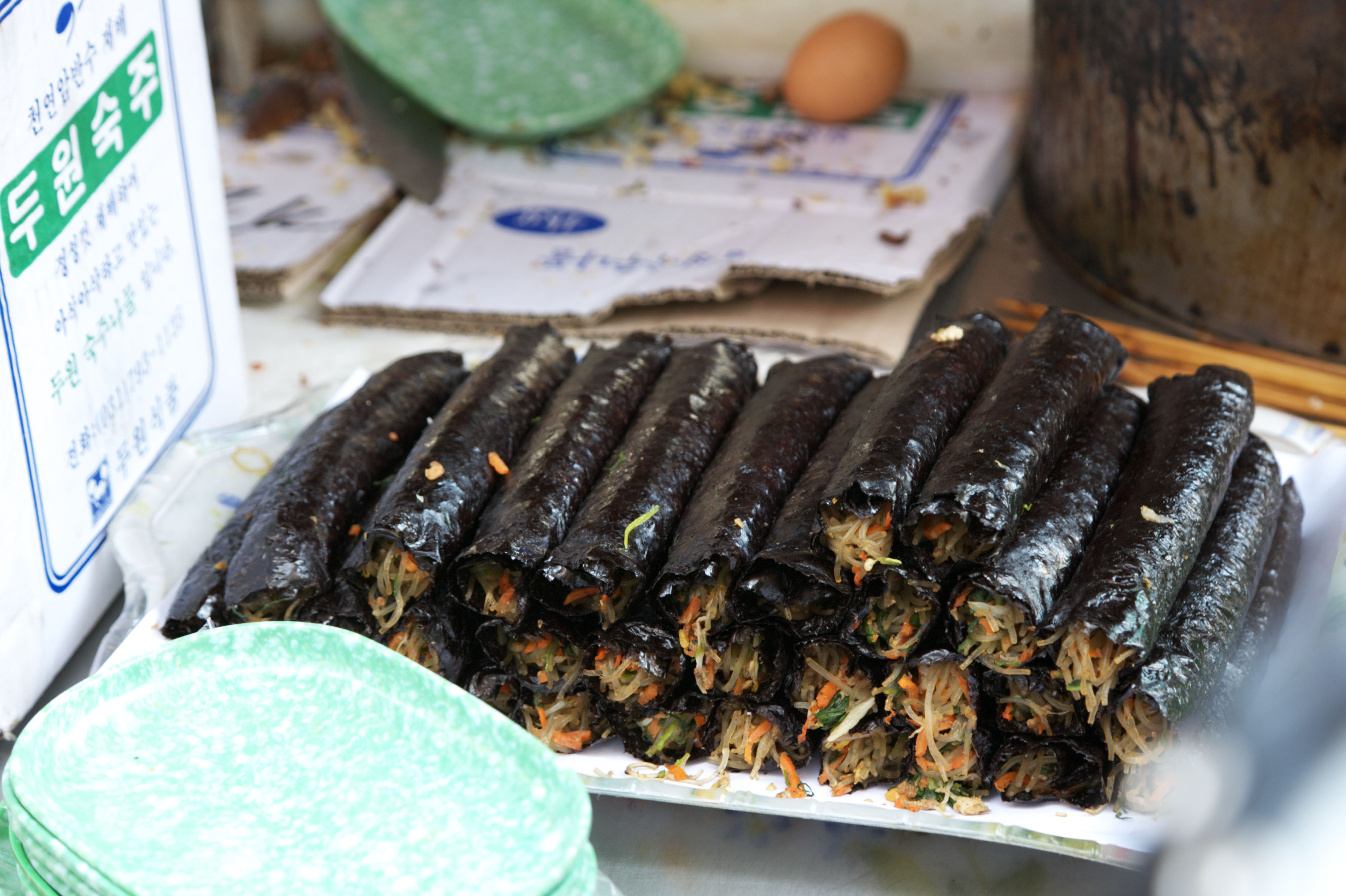 ゆんフリー写真素材集 No 4743 屋台の海苔巻き 韓国 ソウル