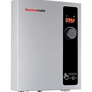 Tankless Water Heater Electric 27kW 240 Volt, thermomate On Demand Instant Endless Hot Water Heater, Digital Temperature Display for Residential Whole House Shower, 114A GRAY