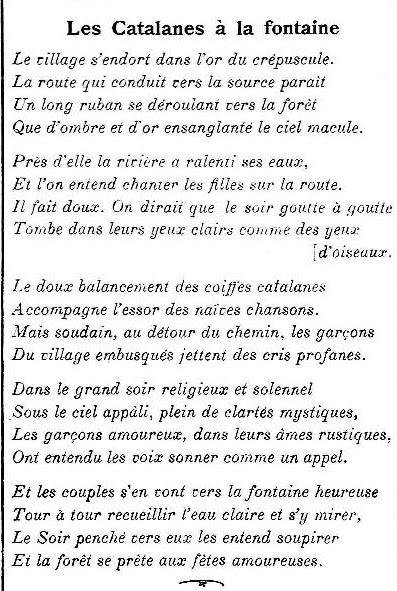 Poeme la fontaine