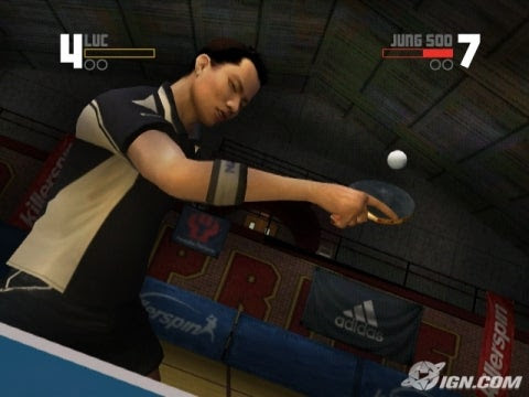 table tennis game. no other table tennis (or