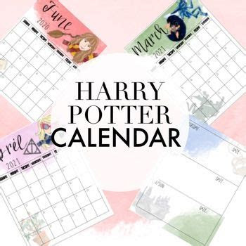  harry potter editable calendar for planners