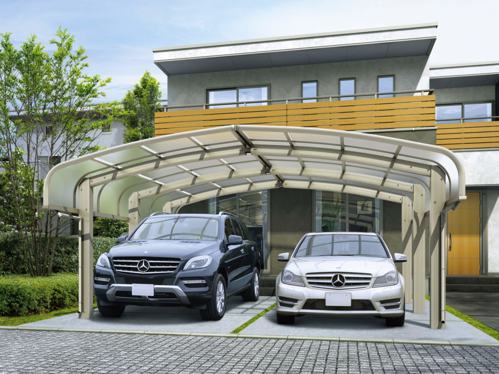 カーポート設置工事 屋根のあるカーポート Ykkレイナキャップポートグラン 窓ショップ香取佐原店 リフォーム 窓修理交換 施工例 千葉県