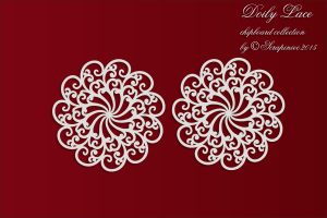 Doily Lace - 2 Medium rosettes - 2 Średnie rozetki 