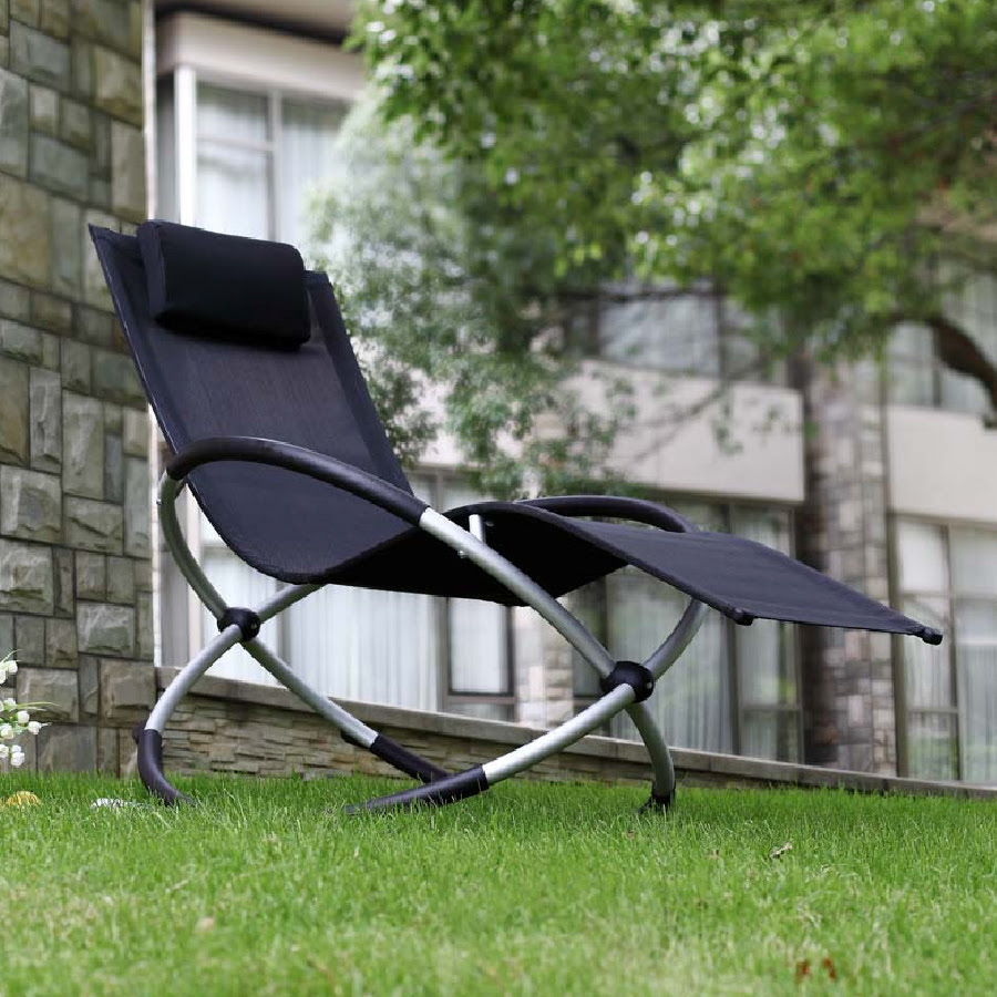 orbital relaxer rocking garden chair  black