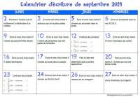 calendrier d écriture ce1 2021 2022