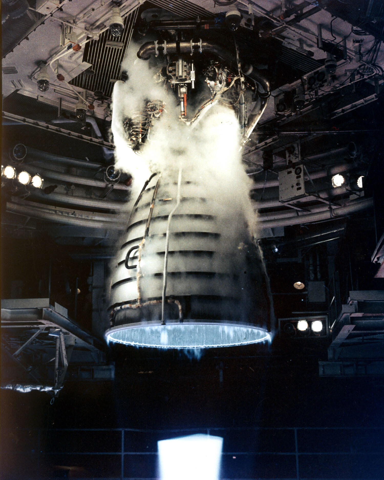 Space Shuttle main engine test fire