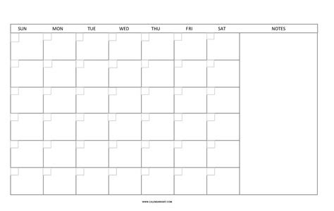  20 free printable blank calendar templates undated