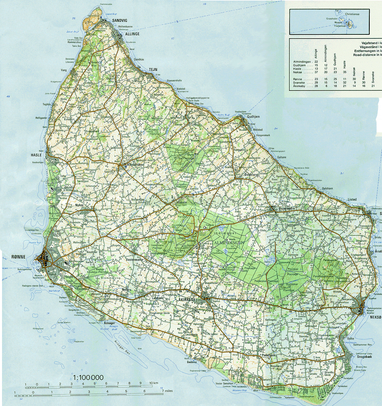 Geografisk Kort Geografiske kort over Bornholm Geografisk Kort