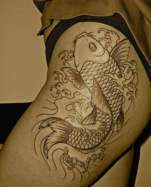 Koi Tattoo outline