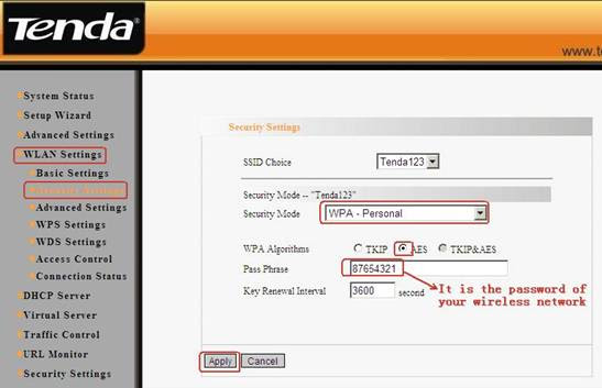Tenda wifi jelszó megváltoztatása