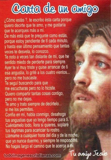 Imágenes Cristianas: Carta de tu amigo Jesús