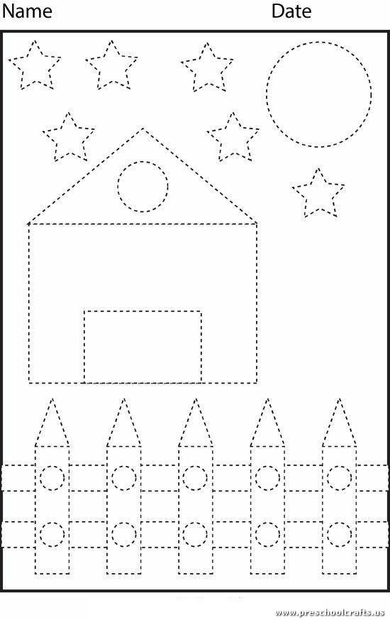 trace lines worksheet and color the picture preschool crafts