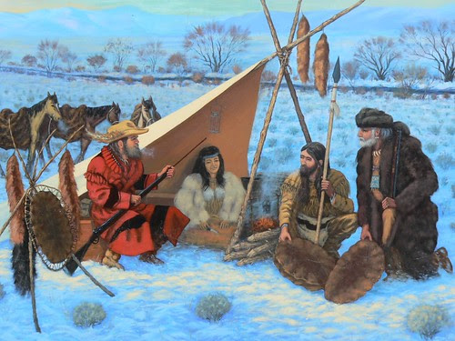 pioneers on oregon trail. Oregon Trail Mural of fur