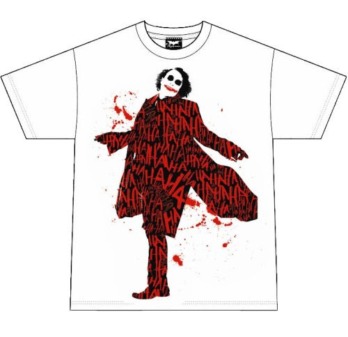 The Dark Knight Joker Covered In Laughter Mens T-Shirt (White)