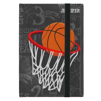 Personalized Chalkboard Basketball and Hoop iPad Mini Cover