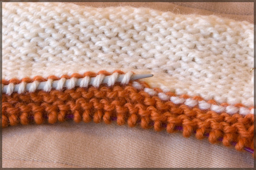 Pick up stitches from original fabric