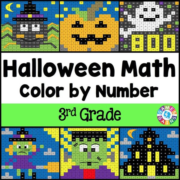 Halloween Math Color-by-Number - 3rd Grade – Games 4 Gains