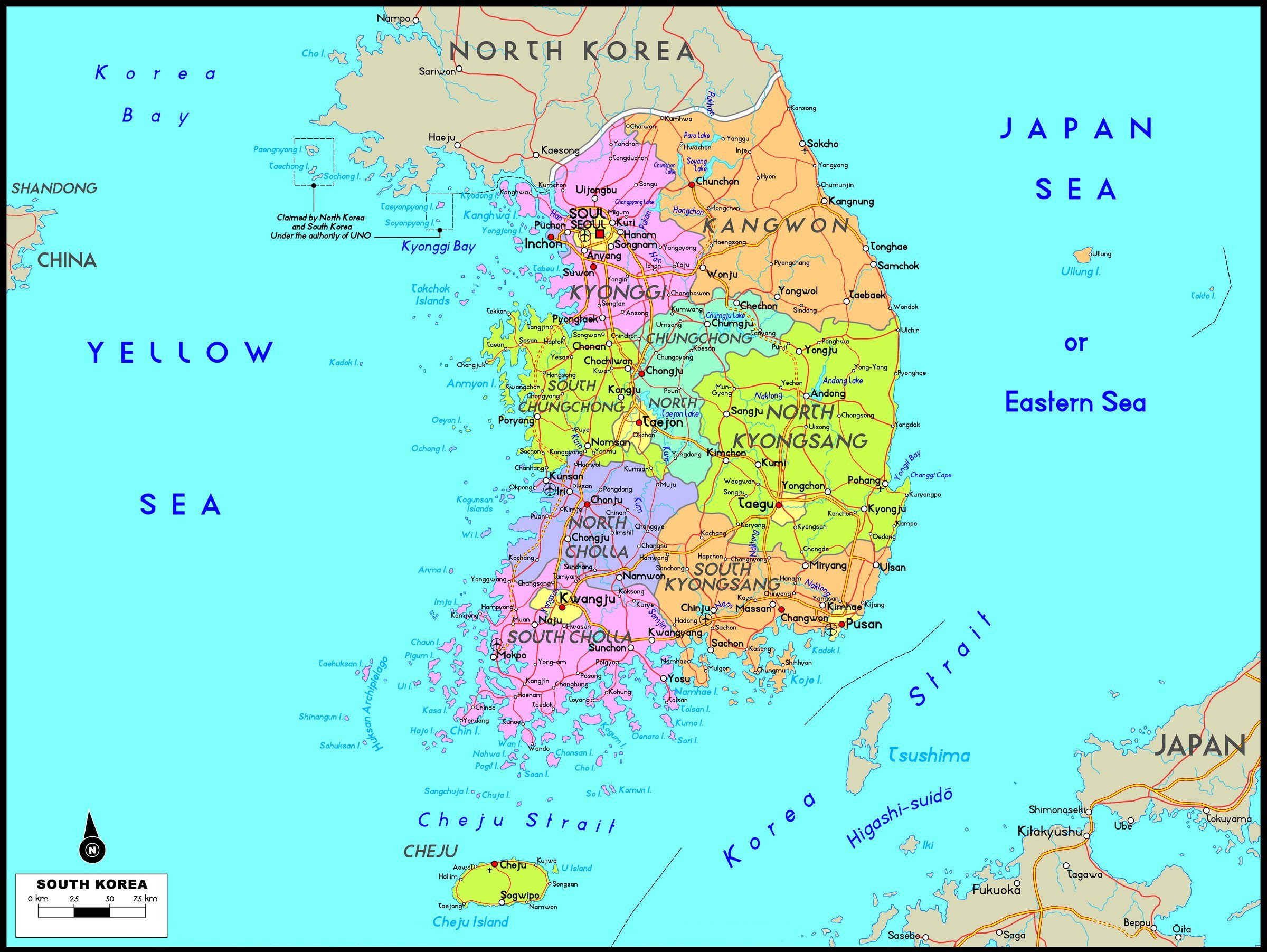  South  Korea  Maps Printable Maps of South  Korea  for Download