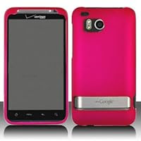 Rose Pink Rubberized Snap on Protective Cover Case for HTC Thunderbolt 4G 6400 + Microfiber Pouch Bag