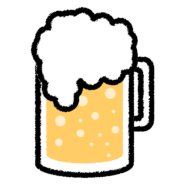 かわいいビールの無料イラスト 商用フリー オイデ43