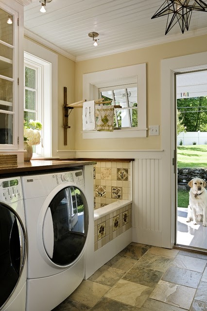 Stunning laundry room, mud room & dog shower - traditional ...