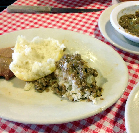 Big Ed's biscuits and sausage gravy.