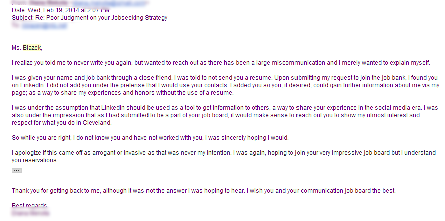 Nasty Linkedin Rejection Goes Viral Cnn