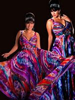 Cassandra Stone II Purple Print Plus Size Prom Dress 6287K image