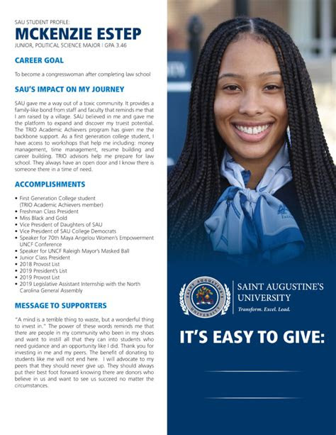 advancement student profiles editedpage saint augustines university