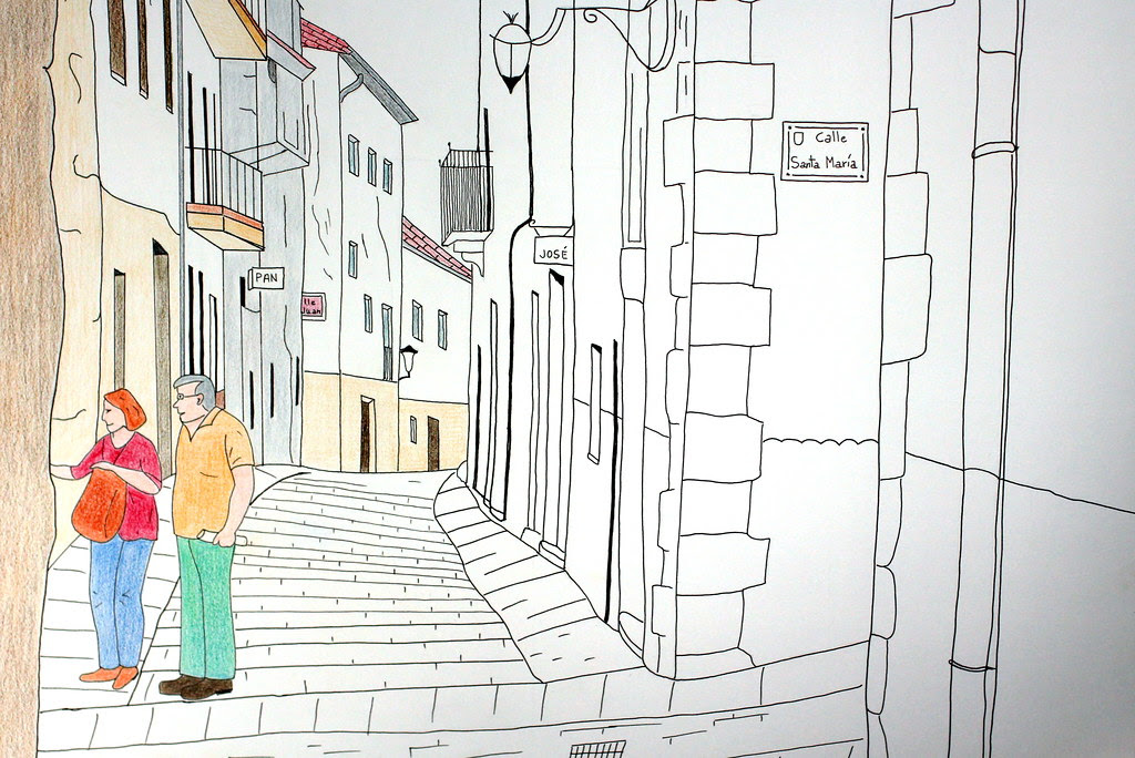 Pilar dibuja... "calles de Laredo"