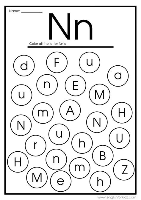  letter n worksheets flash cards coloring pages