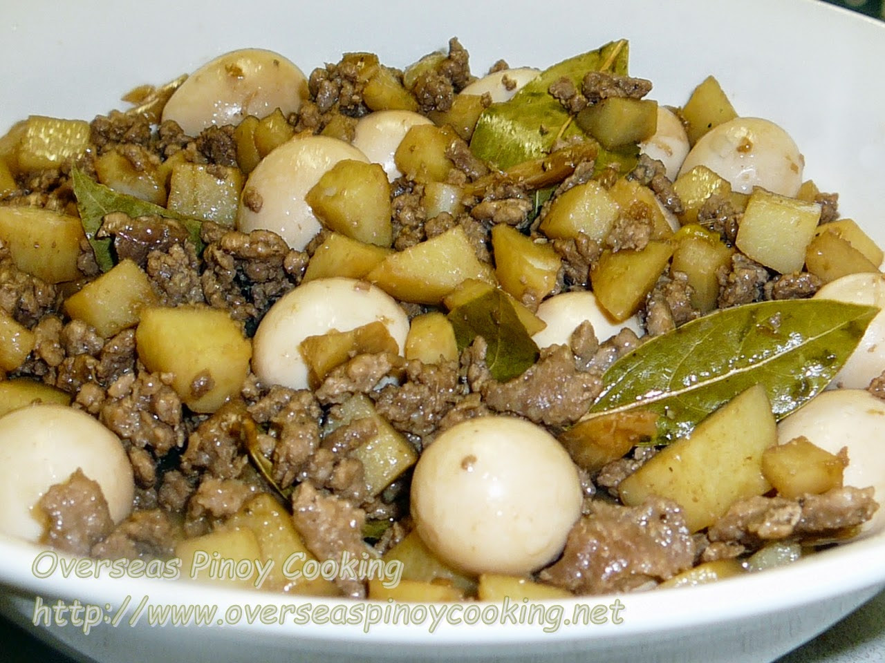Ground Pork Adobo with Quail Eggs