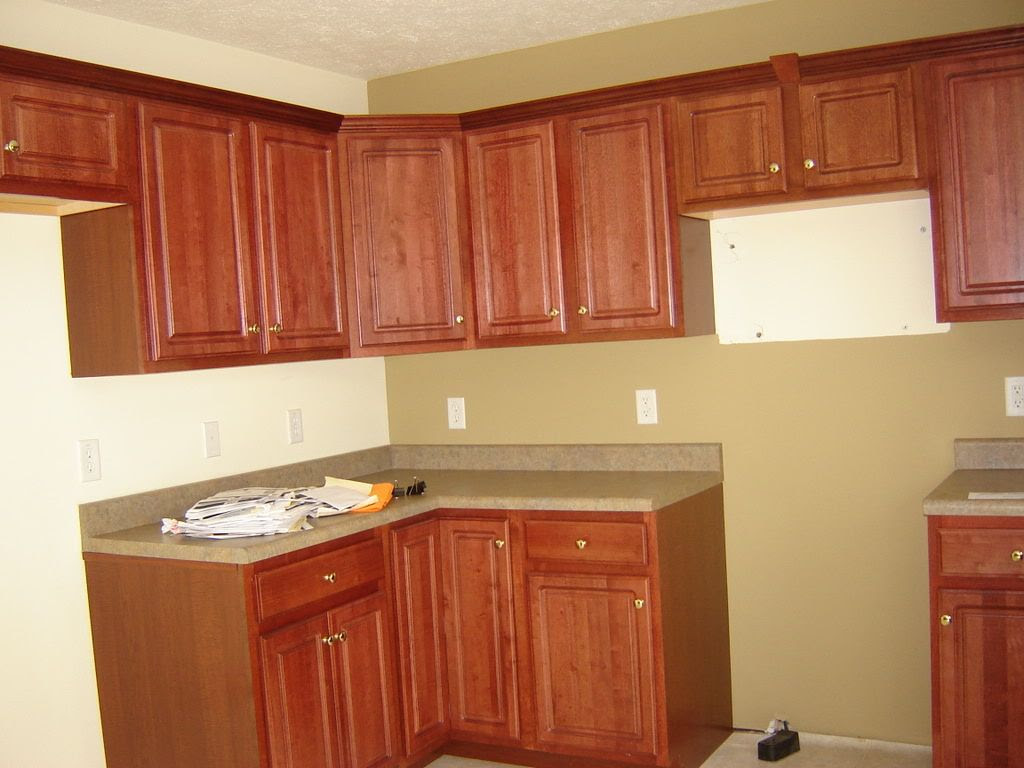 Can you paint laminate kitchen cabinets Kitchen Backsplash Tiles with Cherry Cabinets