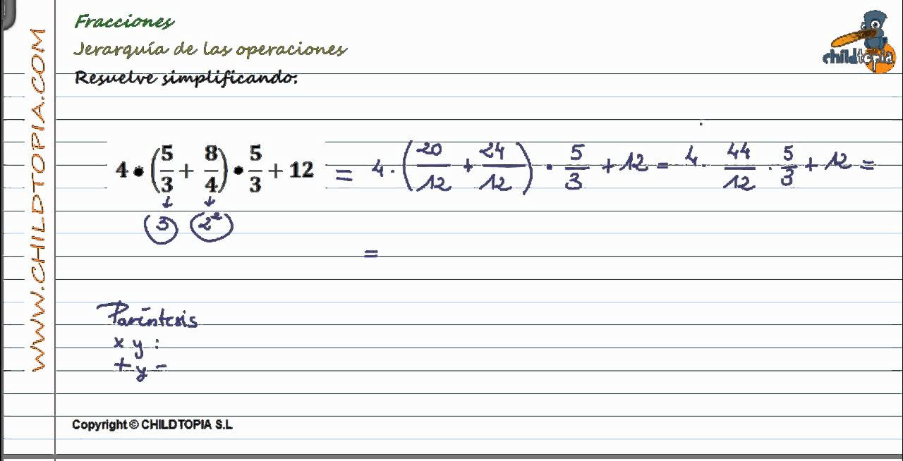 Fracciones: Operaciones combinadas. Jerarquía de las ...