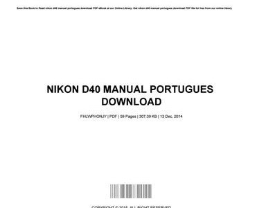 Free Reading nikon d40 manual portugues download Kindle Unlimited PDF