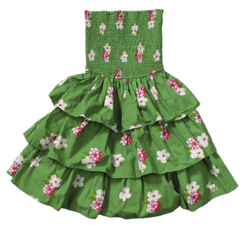 Abercrombie & Fitch Women's Strapless Floral Tiered Sundress (Green) (Small)
