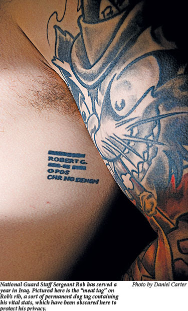 These tattoos, called “meat tags,” can be elaborate: One Killeen variation 