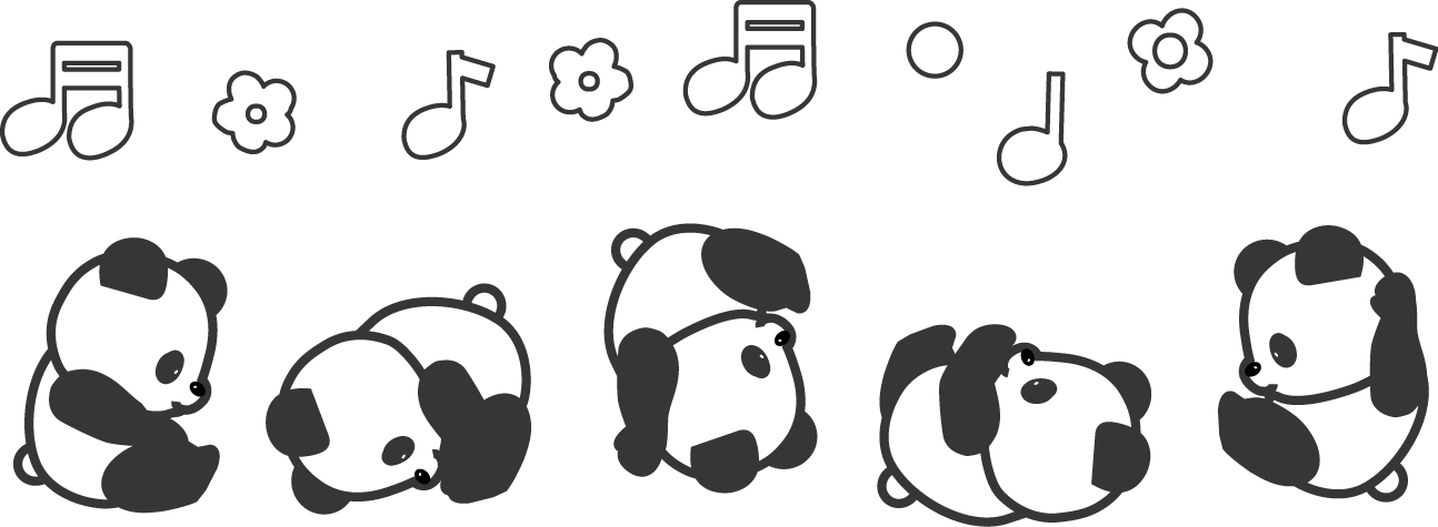 動物たちの音符のイラスト 無料イラスト フリー素材