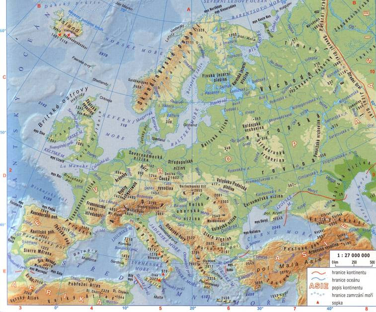 evropa mapa vodstvo Zeměpisný web Daniela Svobody evropa mapa vodstvo