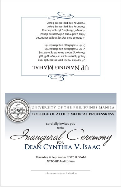 Inauguration Invitation Front-Back