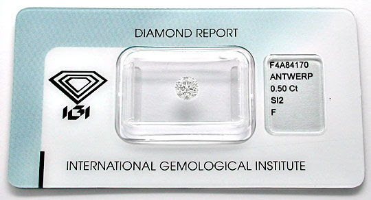 Originalfoto DIAMANT, IGI TOP-BRILLANT 0,50ct TOP-WESSELTON-F 2.800€