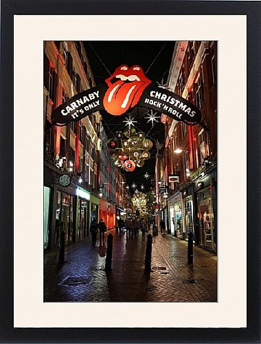 Framed Print of Christmas Lights and decorations in Carnaby Street, London from Prints Prints Prints