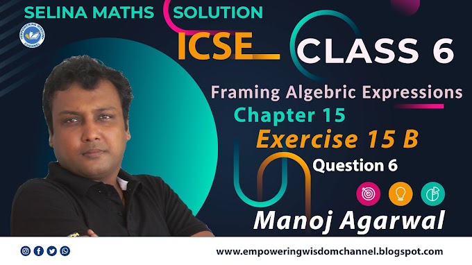 Class 6th ICSE | Selina Concise Math | Exercise 15 (B) Question 6 | #emp...