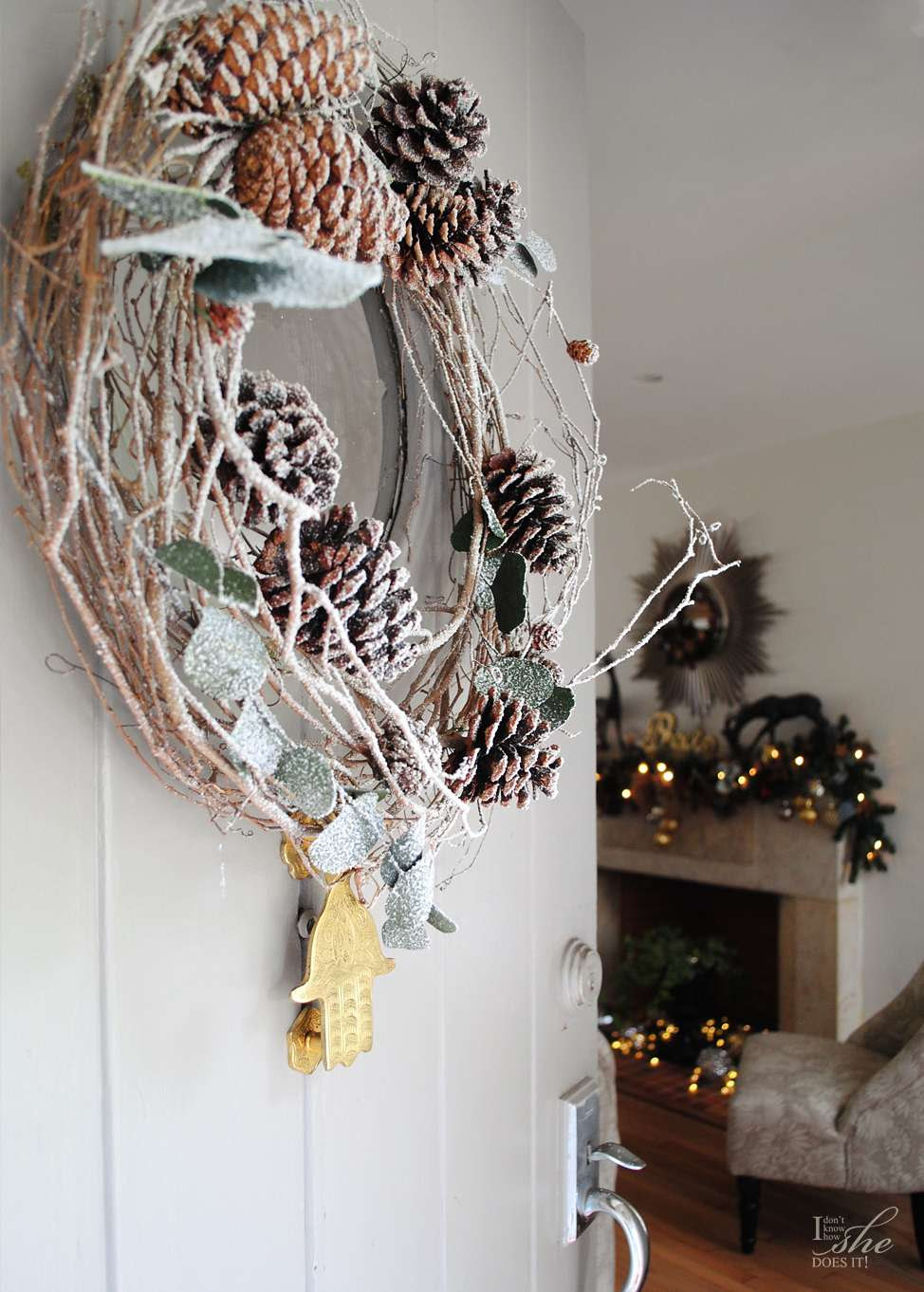 40 minutes grapevine Holiday wreath