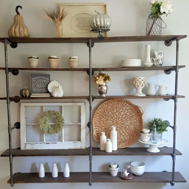 DIY industrial pipe shelves Step by step tutorial on 