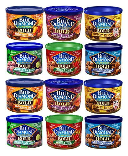 Almonds, vegetable oil (canola, safflower and/or sunflower), salt, corn maltodextrin, . Amazon.com : Blue Diamond Almonds BOLD Variety Pack of 4 x