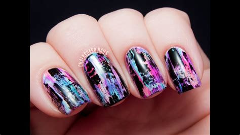 tutorial distressed nail art punkgrungy effect youtube