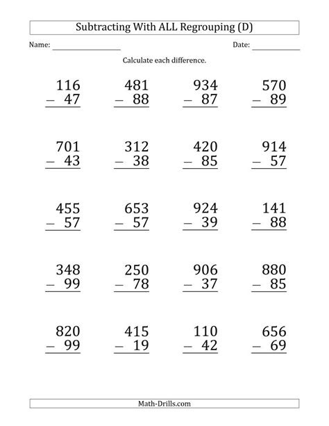 Here you will find our selection of free 3 digit subtraction sheets, second grade math worksheets, free subtraction worksheets & printable math sheets for . 2nd grade math worksheets subtraction with borrowing jeremy blevins