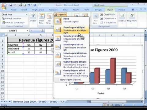 How to add or remove legends, titles or data labels in MS Excel - YouTube
