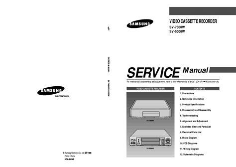 eBook Samsung Sv 5000w Sv 7000w Vcr Service Manual